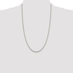 Sterling Silver Rhodium-plated 2mm Round Box Chain
