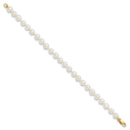 14k 4-5mm White Freshwater Cultured Pearl Pendant, 5 inch Bracelet and Post Earrings Set