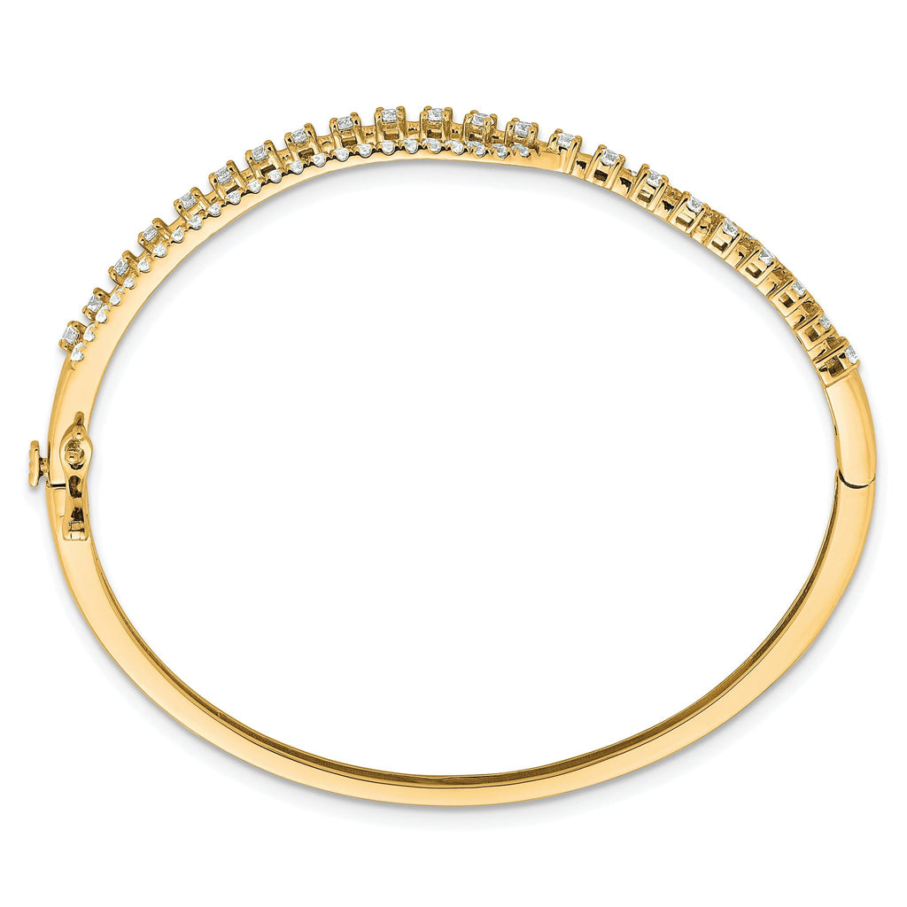 14k 1 3/8 carat Lab Grown Diamond VS+ F+ Complete Bangle