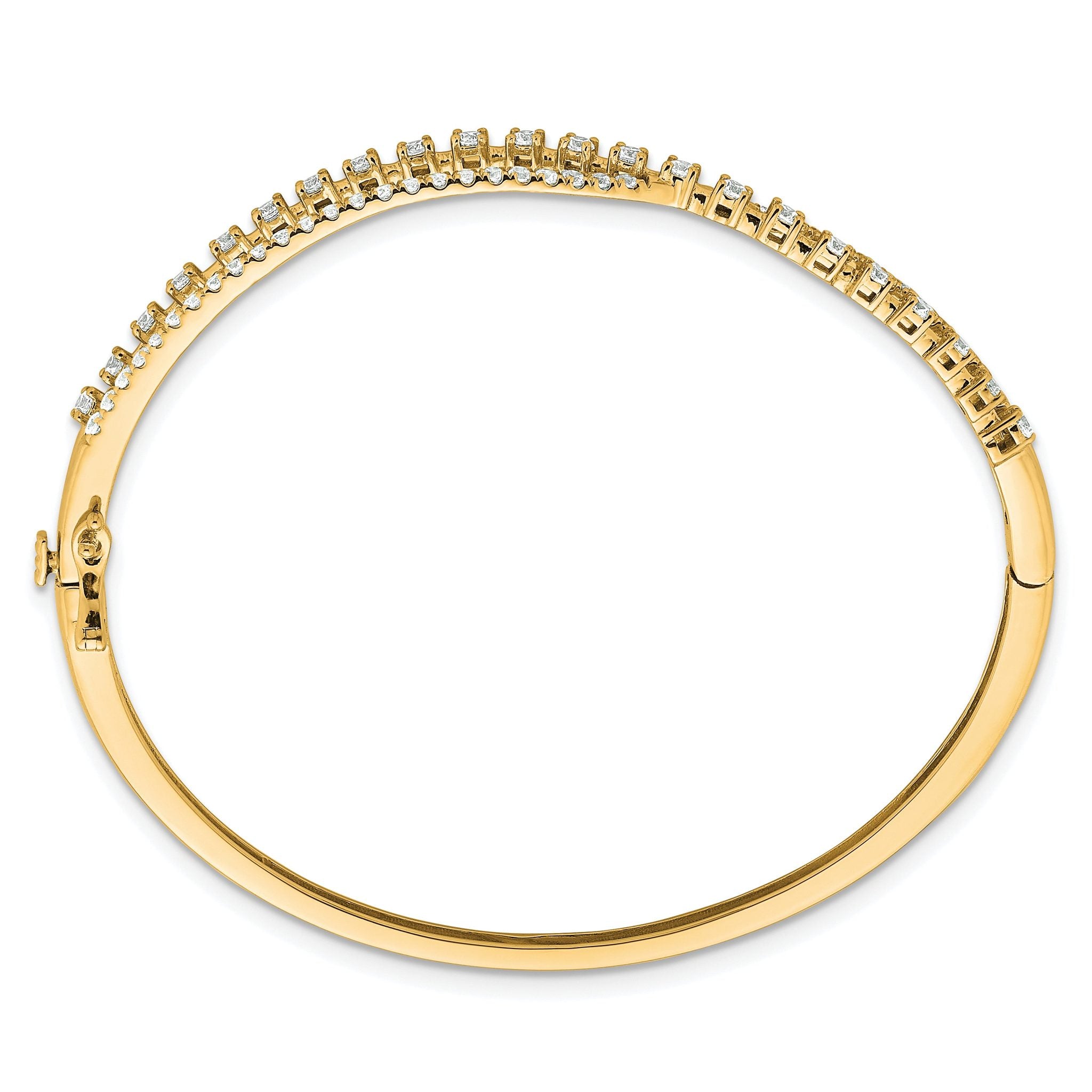 14k 1 3/8 carat Lab Grown Diamond VS+ F+ Complete Bangle