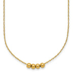 14k w/ 4, 4mm Bead Necklace