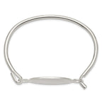 Sterling Silver 925 Oval ID Bangle Bracelet with Polished Finish