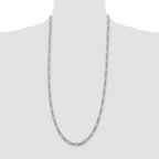 Pavé Flat Figaro Chain in Sterling Silver