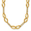 14K Polished and Brushed 2-Strand Navette Link Necklace