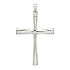 Sterling Silver 925 Polished Cross Pendant with Solid Cast Design
