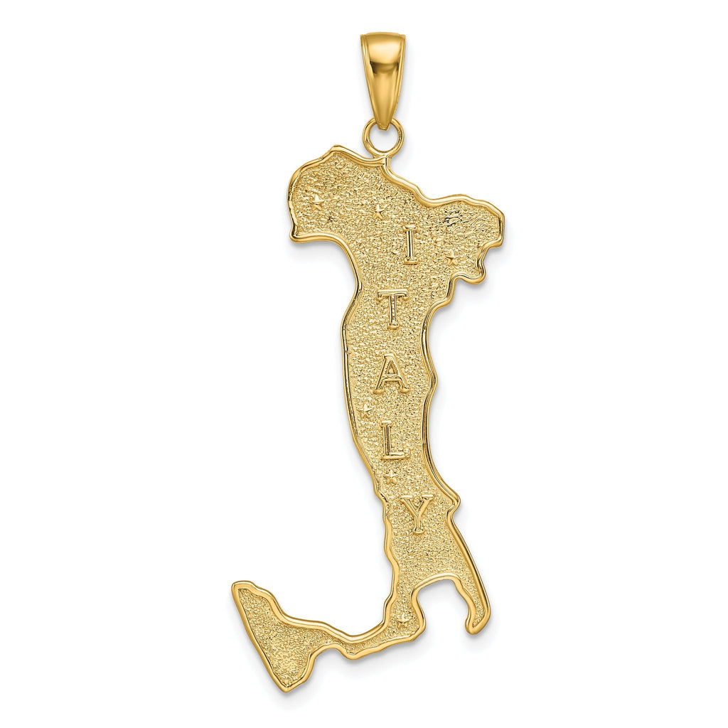 14K Gold Italy Map Pendant Solid Casted Design by Sophia Jewelers