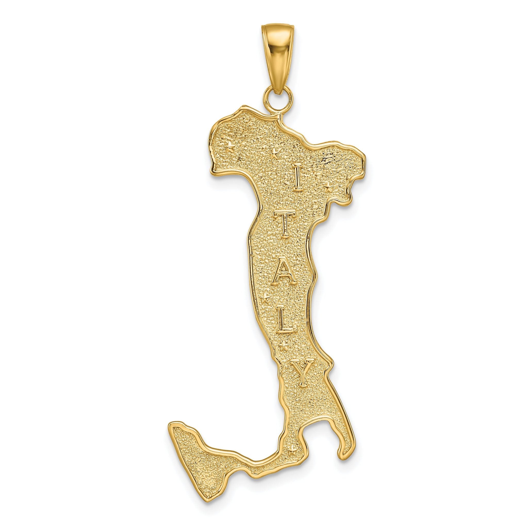 14K Gold Italy Map Pendant Solid Casted Design by Sophia Jewelers