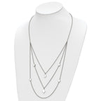Chisel Stainless Steel Polished Stars and Moon Multi Strand 24.25 inch Cable Chain with 1.75 inch Extension Necklace