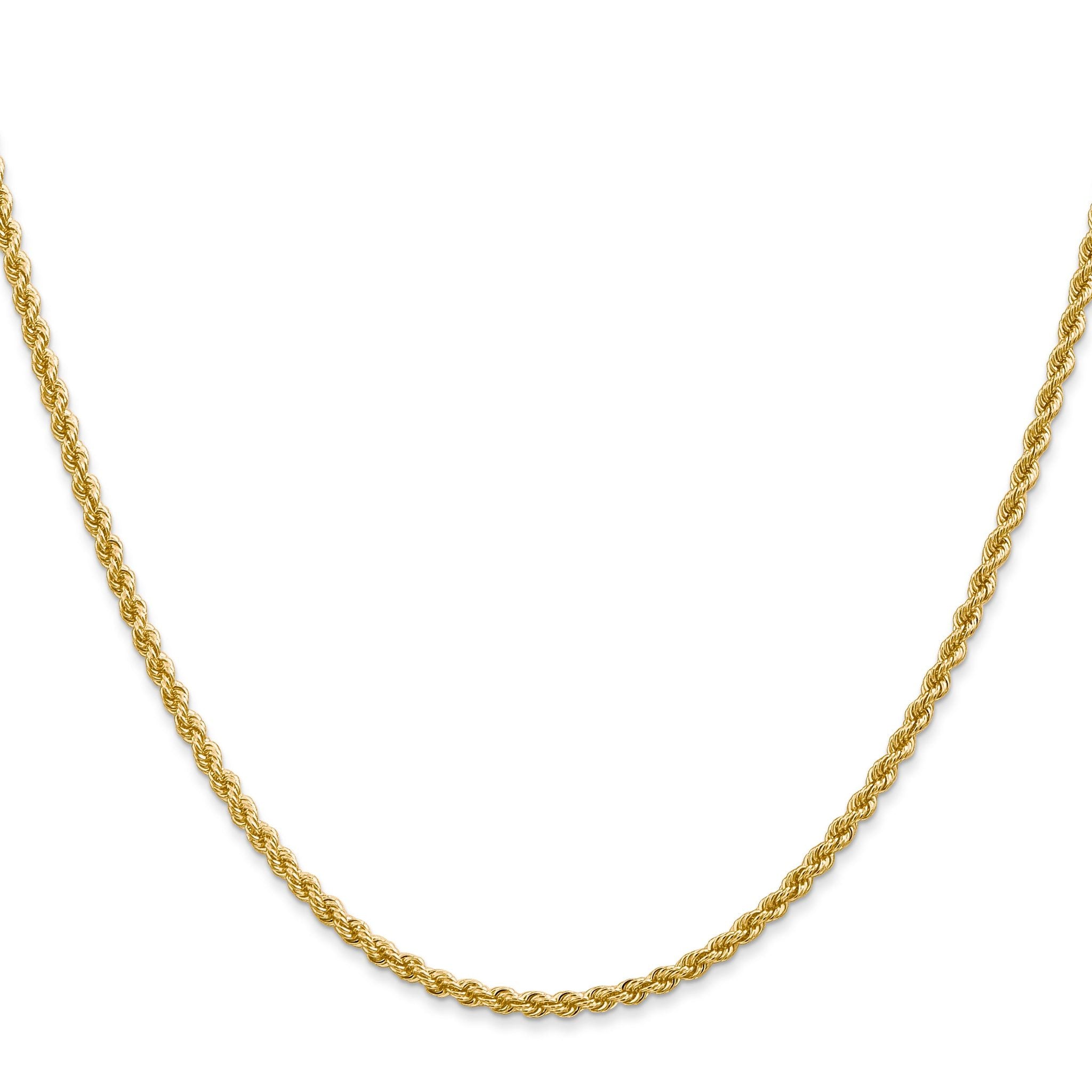 Rope Chain Necklace in 14K Yellow Gold, 2.25mm