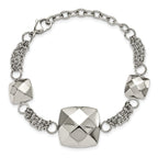 Stainless Steel Polished Hollow Squares with ext. Bracelet for Women