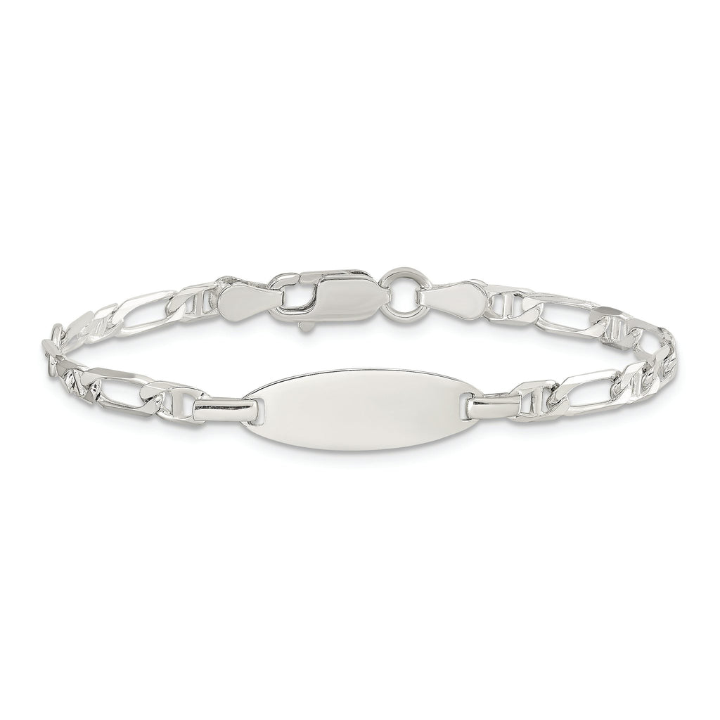 Sterling Silver Polished Engraveable 5in Plus 1in EXT Childrens ID Bracelet