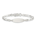 Sterling Silver Polished Engraveable 5in Plus 1in EXT Childrens ID Bracelet