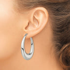 Stainless Steel Polished Teardrop Creole Hoop Earrings for Women