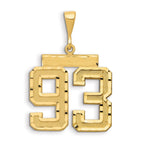 Small Number 93 Charm in 14K Yellow Gold, Diamond-Cut - Sophia Jewelers