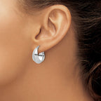 Sterling Silver RH-plated Polished Graduated Hoop Earrings
