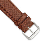 Havana Lizard-Grain Leather Watch Band with Silver-Tone Buckle, 16mm