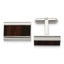 Stainless Steel Black Koa Wood Inlay Cuff Links