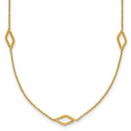 14K Polished Diamond-shaped Station w/2in ext. Necklace