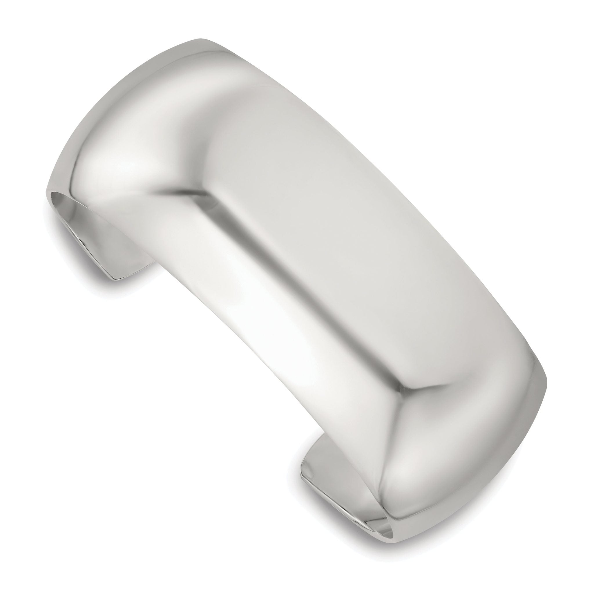 Sterling Silver Polished 25mm Domed Cuff Bangle Main image