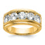 14k Five Stone Polished Brushed and Grooved Men's Ring Mounting, Mounting Only