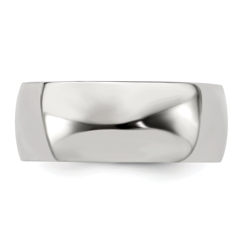 Domed Wedding Band in Black Titanium & Sterling Silver, 10mm
