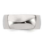 Domed Wedding Band in Black Titanium & Sterling Silver, 10mm