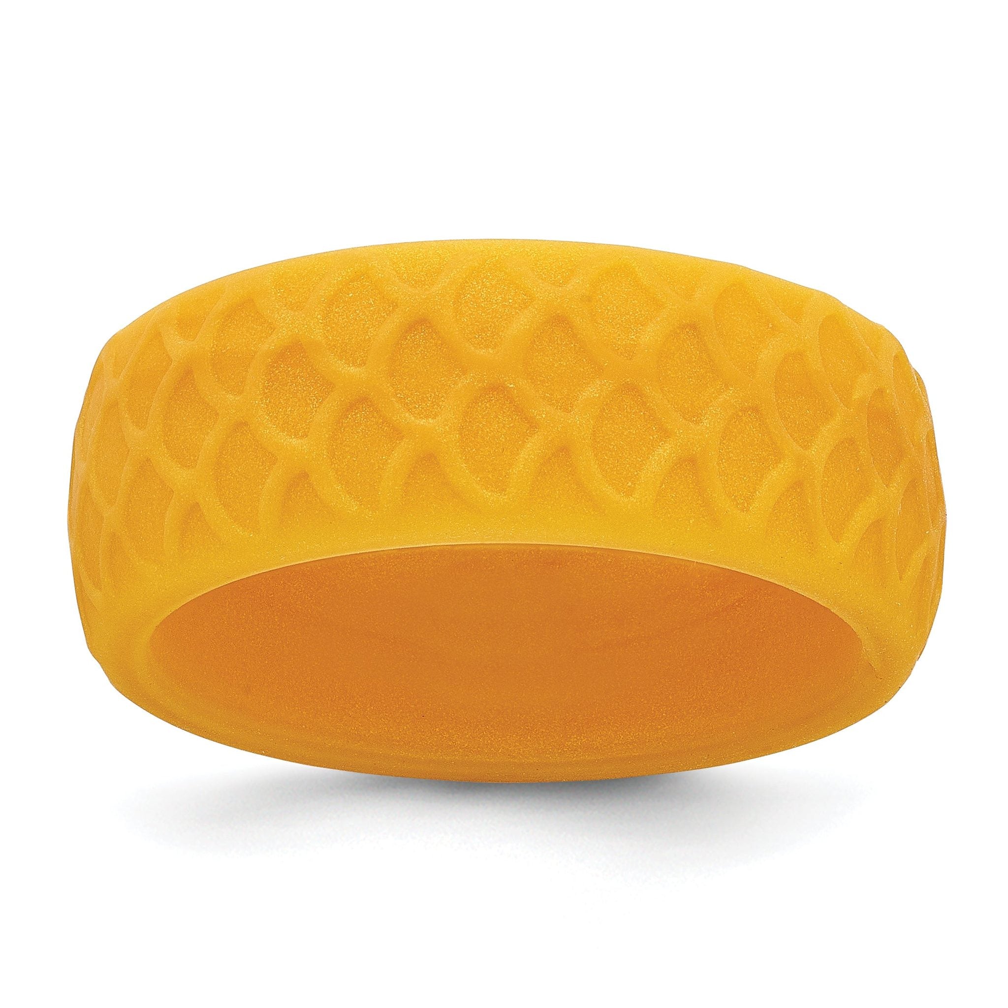 Fish Scale Pattern Wedding Band in Metallic Gold Silicone, 8.7mm Main image