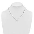 Sterling Silver Rhodium-plated Polished 7.00mm Bezel-set CZ 18 inch Necklace