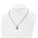 Square CZ Necklace in Stainless Steel, 18in