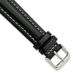 Oil-Tanned Leather Watch Band in Black, 16mm