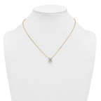 14k 3 1/2 carat Certified Lab Grown Diamond VS+ F+ Cushion Complete 18 inch Four Prong Pendant Necklace