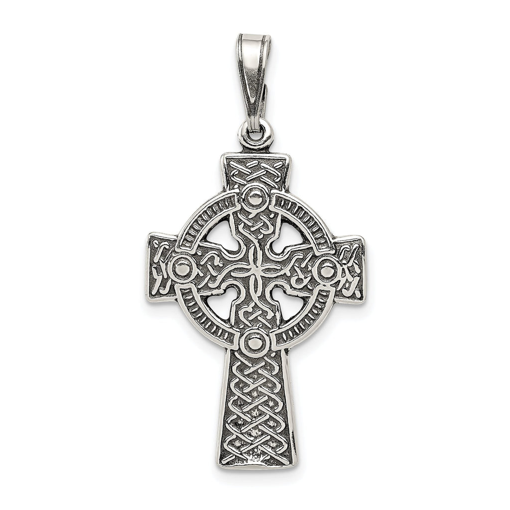 Sterling Silver 925 Antiqued Celtic Cross Pendant Vintage Charm
