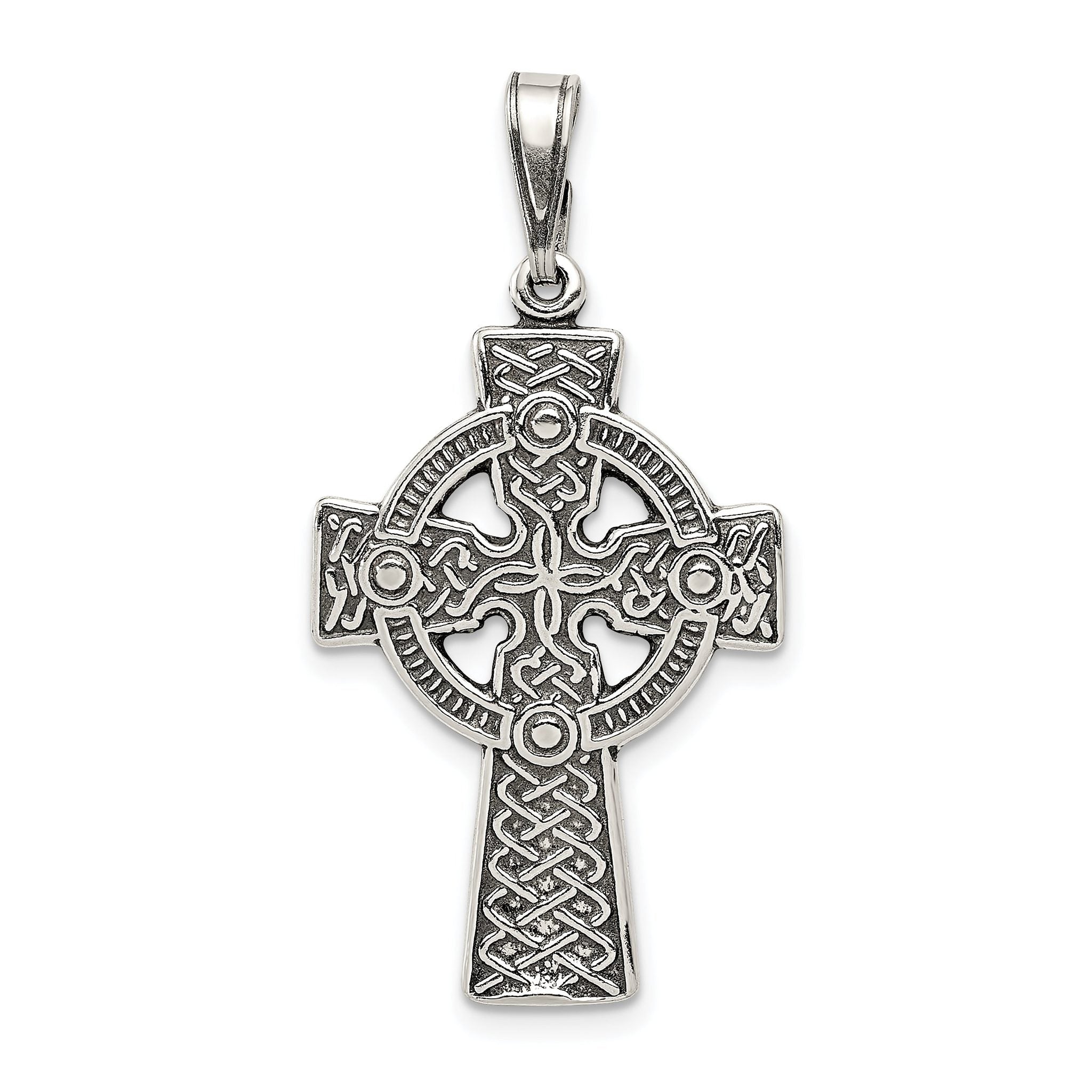 Sterling Silver 925 Antiqued Celtic Cross Pendant Vintage Charm