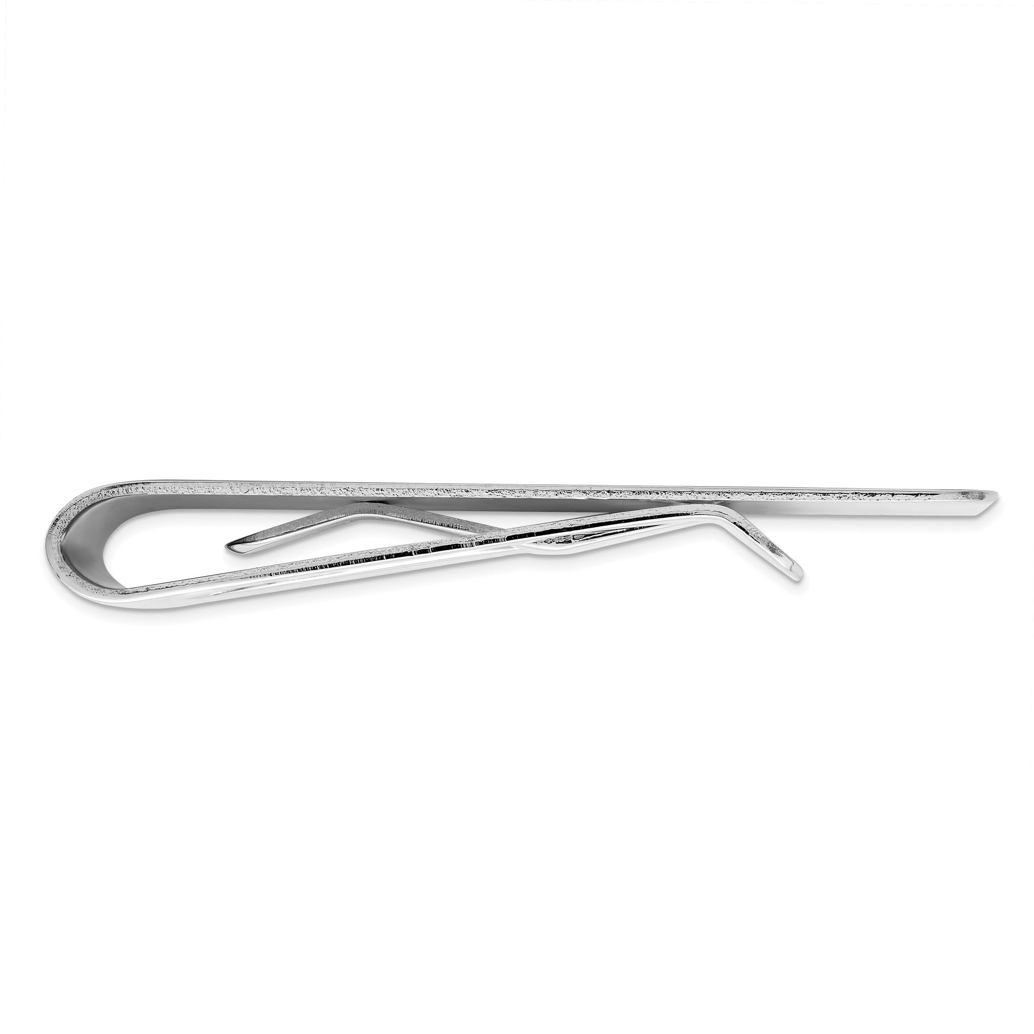 Rhodium-plated Kelly Waters Engraveable Oval Center Money Clip Secondary image