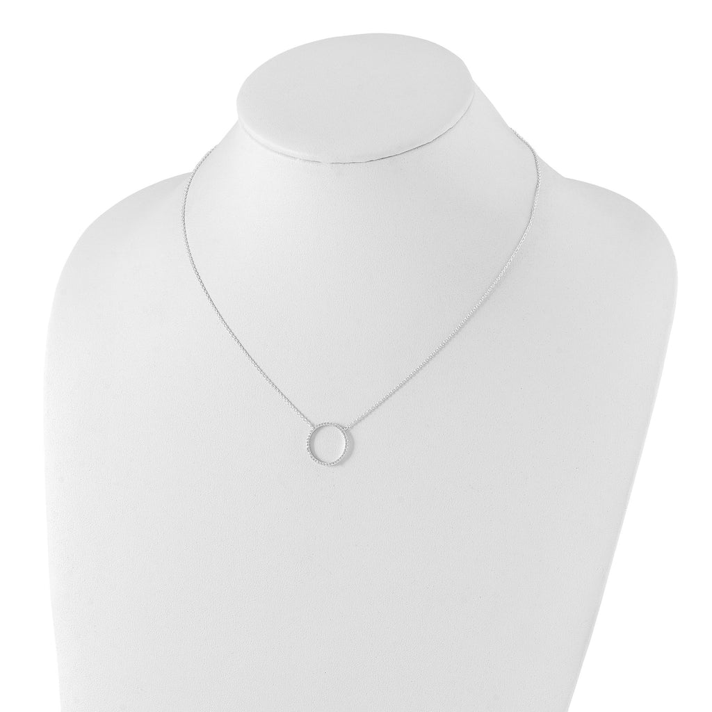 Sterling Silver Circle CZ Necklace