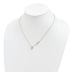 Sterling Silver Rhodium-plated FAITH With Cross Necklace
