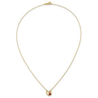 14K Polished Red and Black Enameled Ladybug on Heart 17 inch Necklace