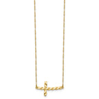 Sophia Jewelers 14K Gold Polished Twisted Cross Necklace 17 Elegant Rope Chain