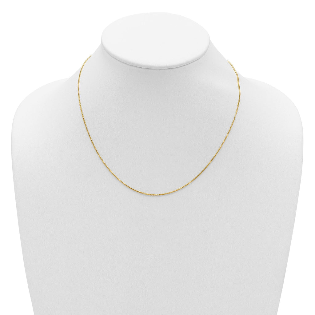 14K 1mm D/C Spiga 1in+1in Adjustable Chain
