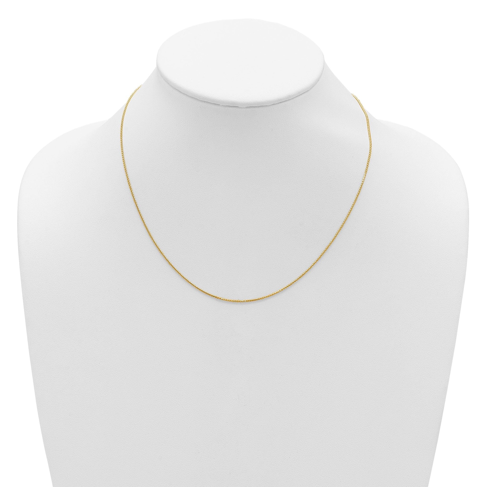 14K 1mm D/C Spiga 1in+1in Adjustable Chain