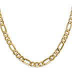 10K Yellow Gold Solid Figaro Chain Necklace 6mm