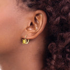 Emerald-Cut Citrine Leverback Earrings in 14K Yellow Gold