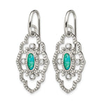 Stainless Steel Polished Cubic Zirconia Drop Dangle Earrings for Women