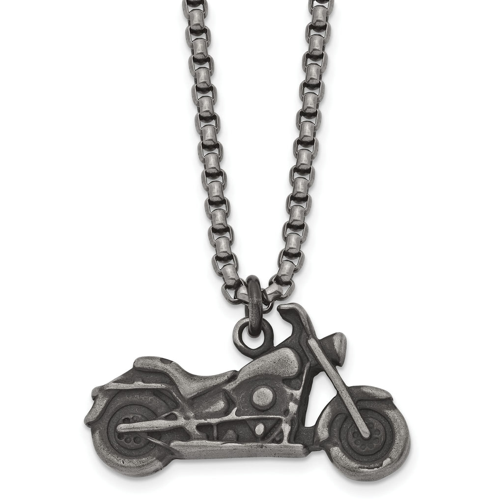 Motorcycle Pendant Necklace in Stainless Steel