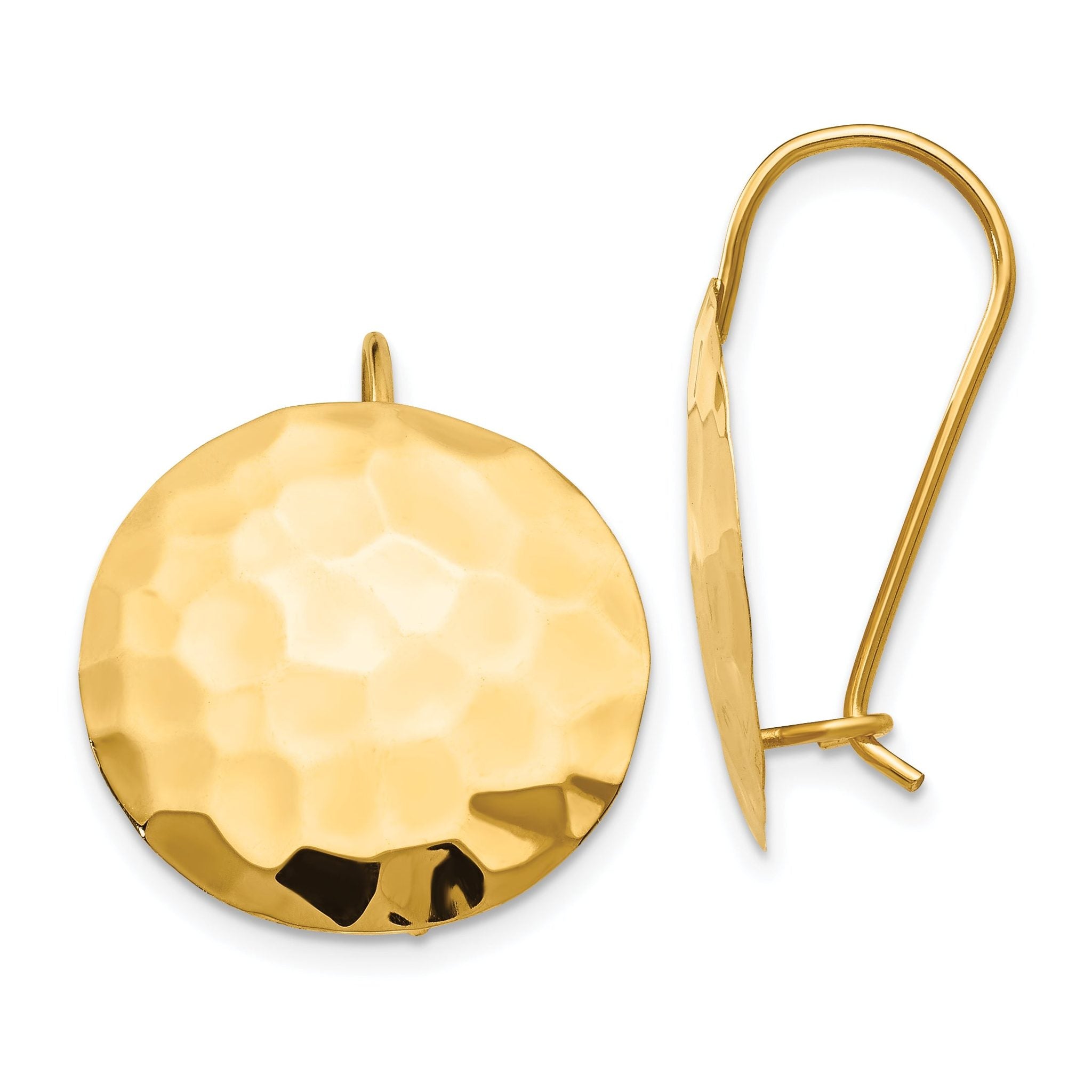 14k Hammered Circle Earrings Main image