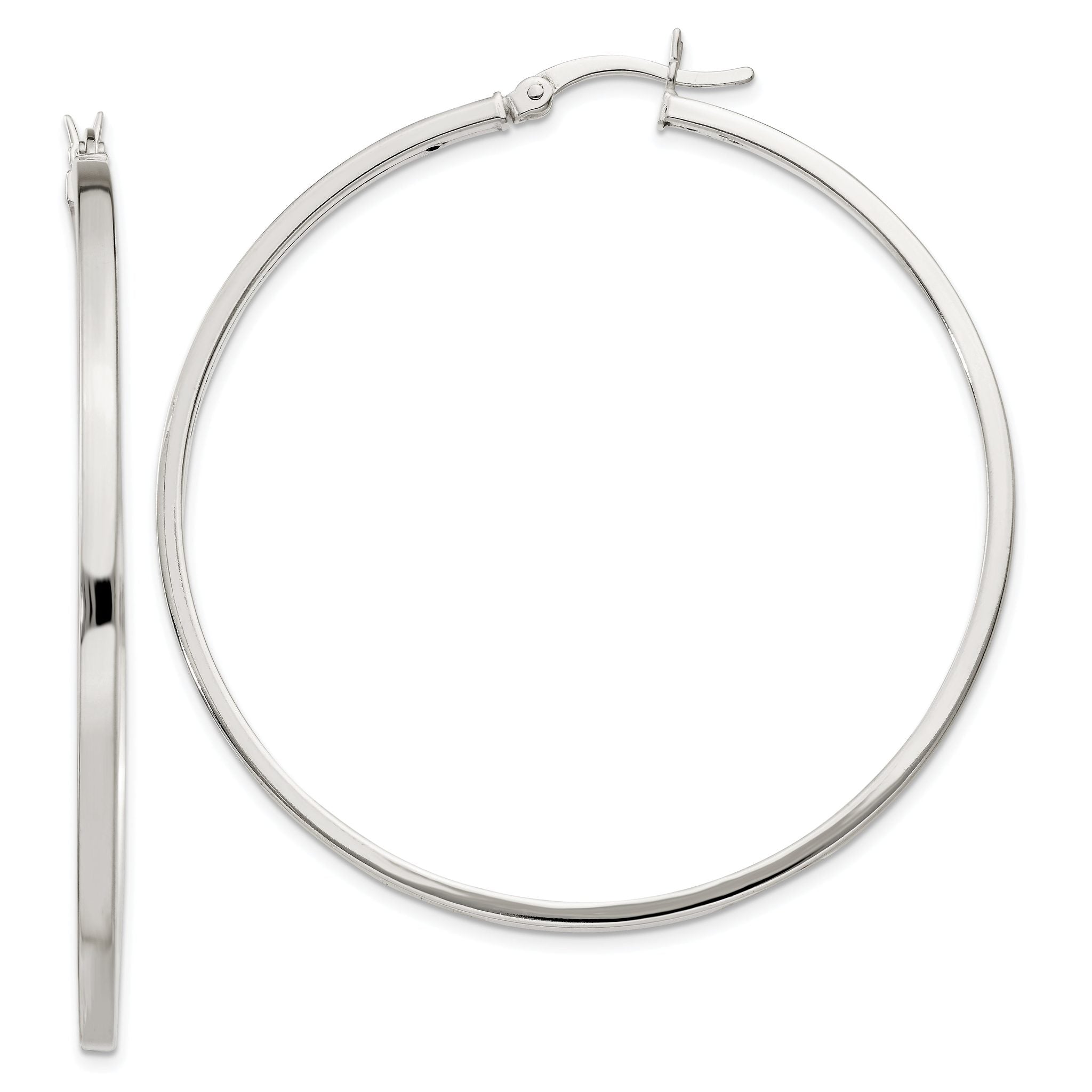 Sterling Silver 2.5x50mm Polished Hoop Earrings Main image