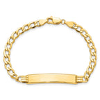 10k Semi-solid Curb Link ID Bracelet