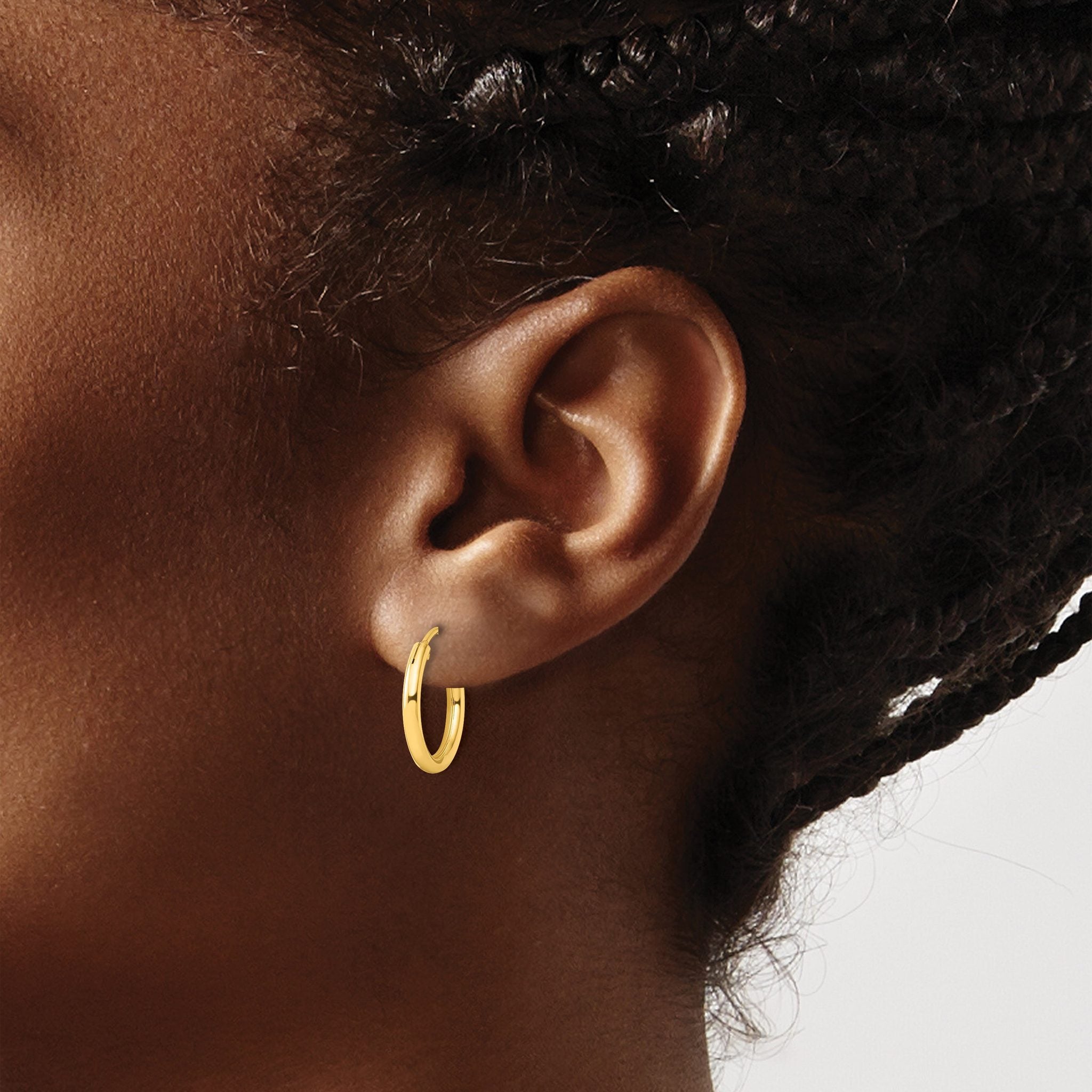Sterling Silver Flash Gold-plated 2mm Hoop Earrings