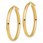 10K Gold Polished Oval Hoop Earrings with Hollow Design  Elegant and Lightweight