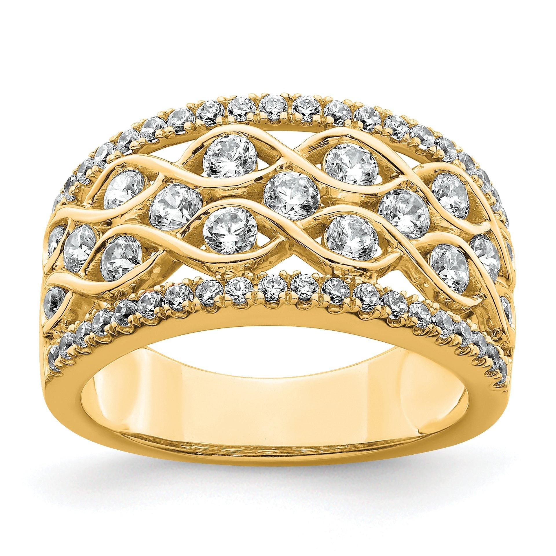 14k 1 1/4 carat Lab Grown Diamond VS/SI+ G+ Complete Fashion Band